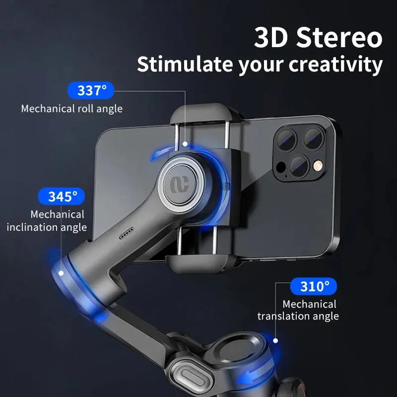 AOCHUAN 3-Axis Smartphone Gimbal Stabilizer – AI Face Tracking for iPhone & Android
