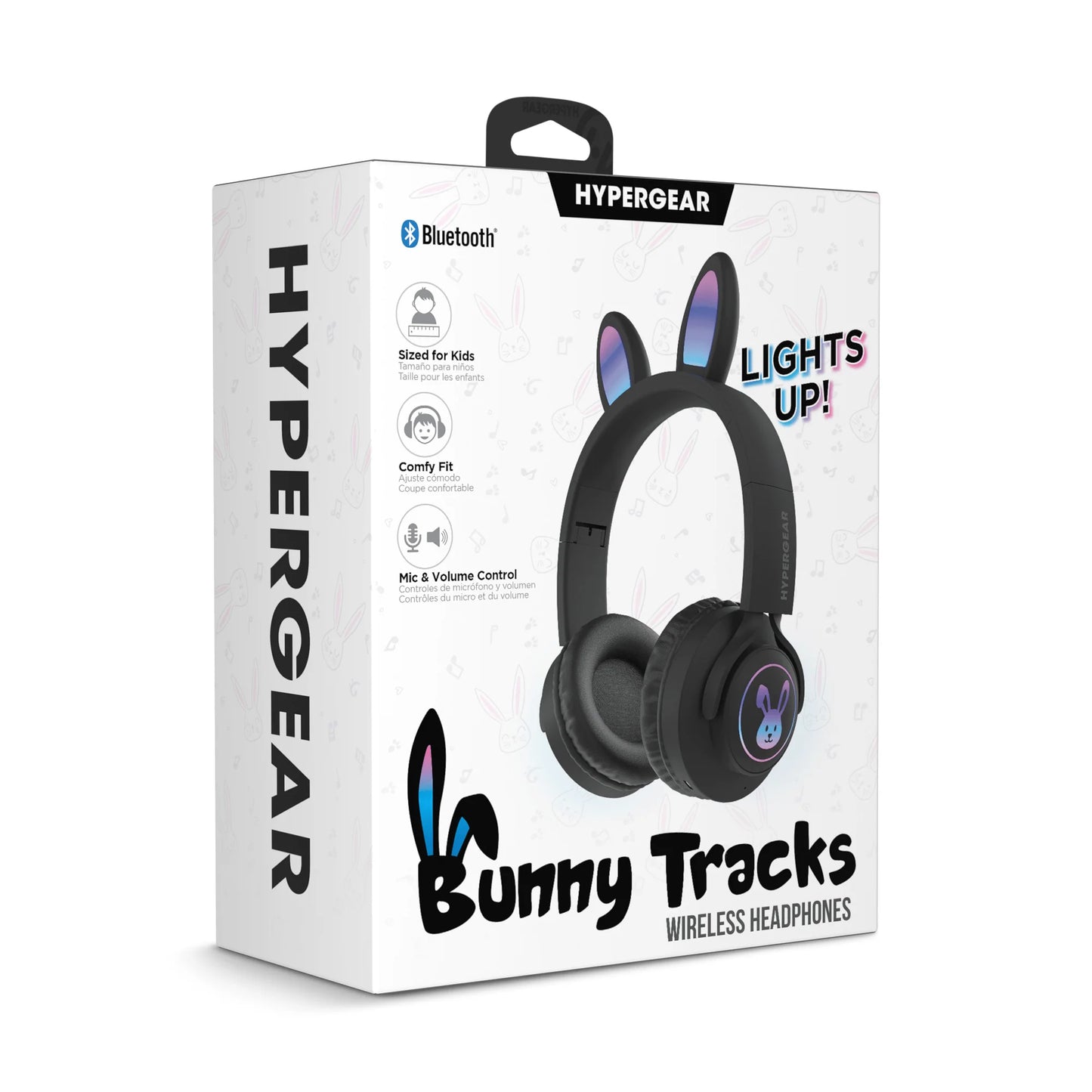 HyperGear Bunny Tracks Wireless Light-Up Headphones – Fun LED Design