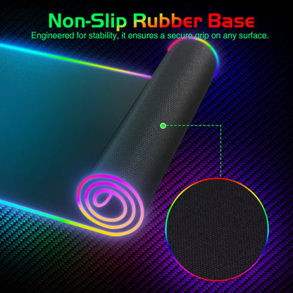 RGB Wireless Charging Gaming Mouse Pad – LED Desk Mat for Phone & PC