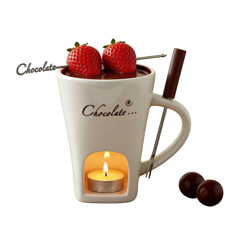 Ceramic Chocolate Fondue Cup Set – Perfect for Melting & Dipping