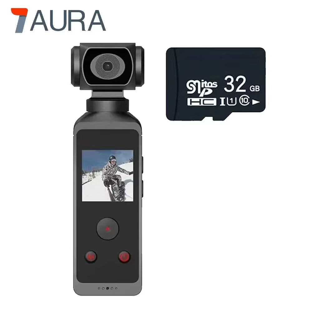 Pocket 5K HD Action Camera with 270° Rotatable Lens, Optical Image Stabilizer, Microsd / TF Card, Waterproof Housing,
