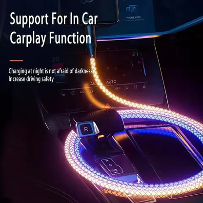 LED Glowing USB-A to Type-C Fast Charging Cable – 66W, 1M