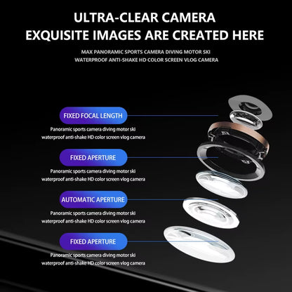 Pocket 5K HD Action Camera with 270° Rotatable Lens, Optical Image Stabilizer, Microsd / TF Card, Waterproof Housing,