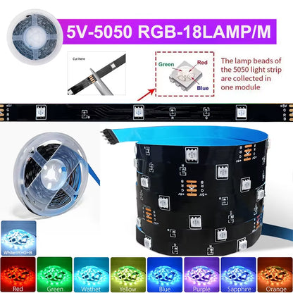 RGB LED Strip Lights – Bluetooth Smart USB Light Strip for TV & Room