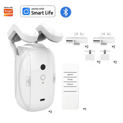 Smart Automatic Curtain Opener – App, Voice & Remote Control (WiFi + Bluetooth)