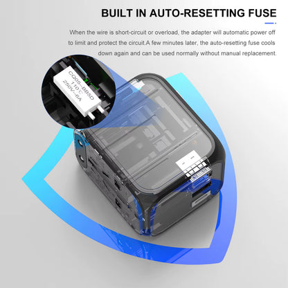Universal Travel Adapter with USB & Type-C – Fast Charging Worldwide