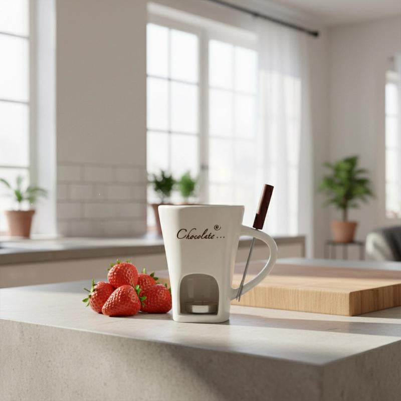 Ceramic Chocolate Fondue Cup Set – Perfect for Melting & Dipping