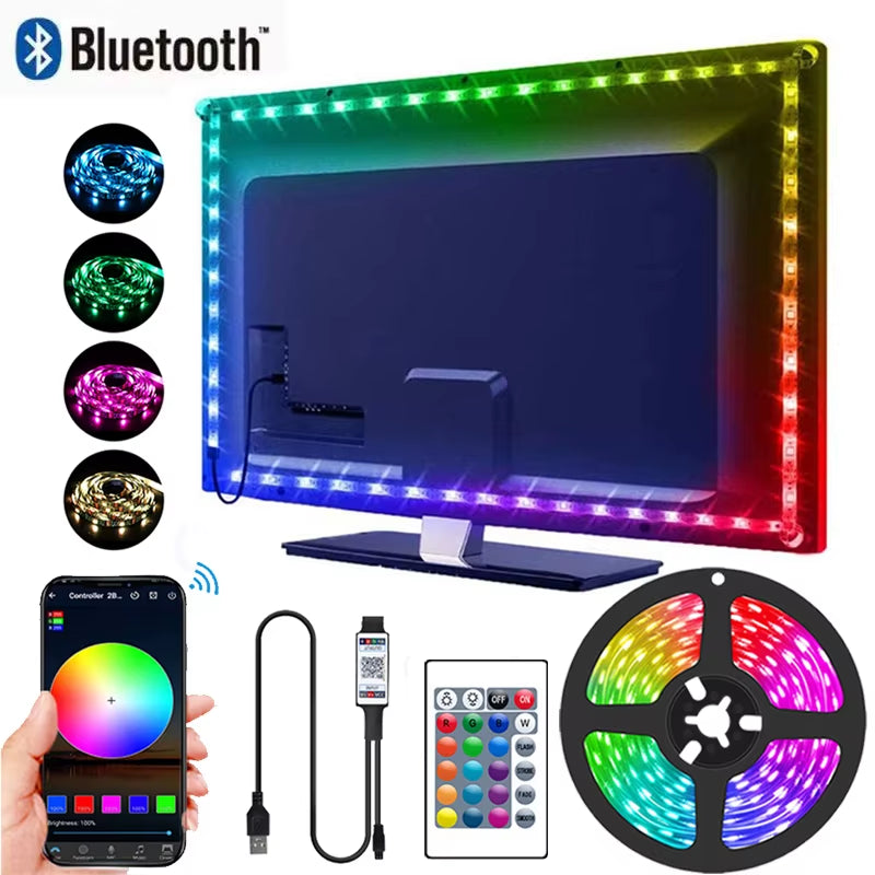 RGB LED Strip Lights – Bluetooth Smart USB Light Strip for TV & Room
