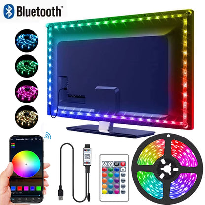 RGB LED Strip Lights – Bluetooth Smart USB Light Strip for TV & Room