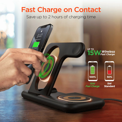 HyperGear 4-in-1 Wireless Charging Stand – Fast, All-in-One Power Hub