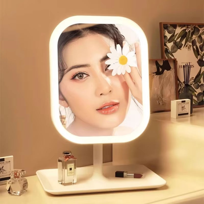 Modern LED Vanity Mirror – Touch Control, 3 Color Light Makeup Mirror