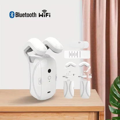 Smart Automatic Curtain Opener – App, Voice & Remote Control (WiFi + Bluetooth)