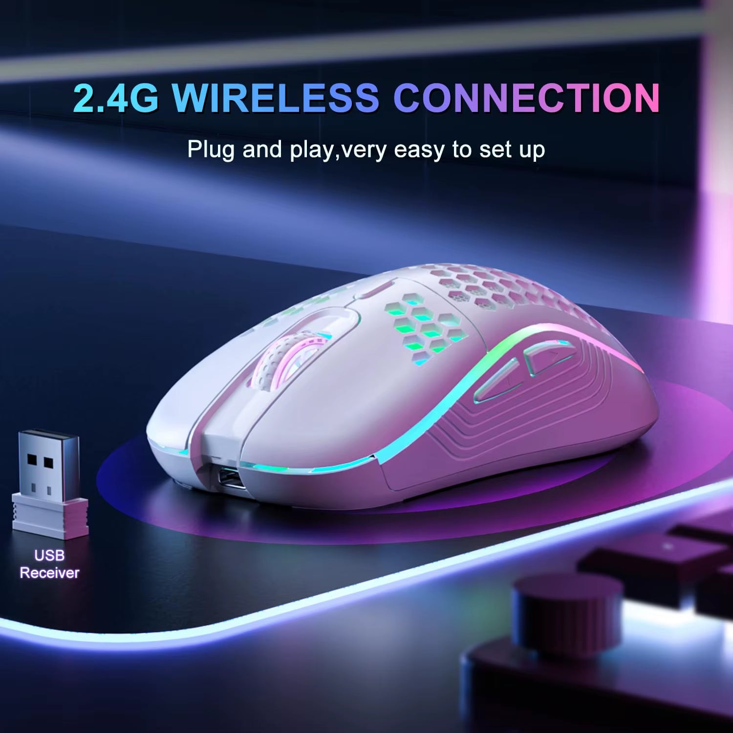 RGB Wireless Gaming Mouse – Rechargeable, Ergonomic & Ultra-Responsive