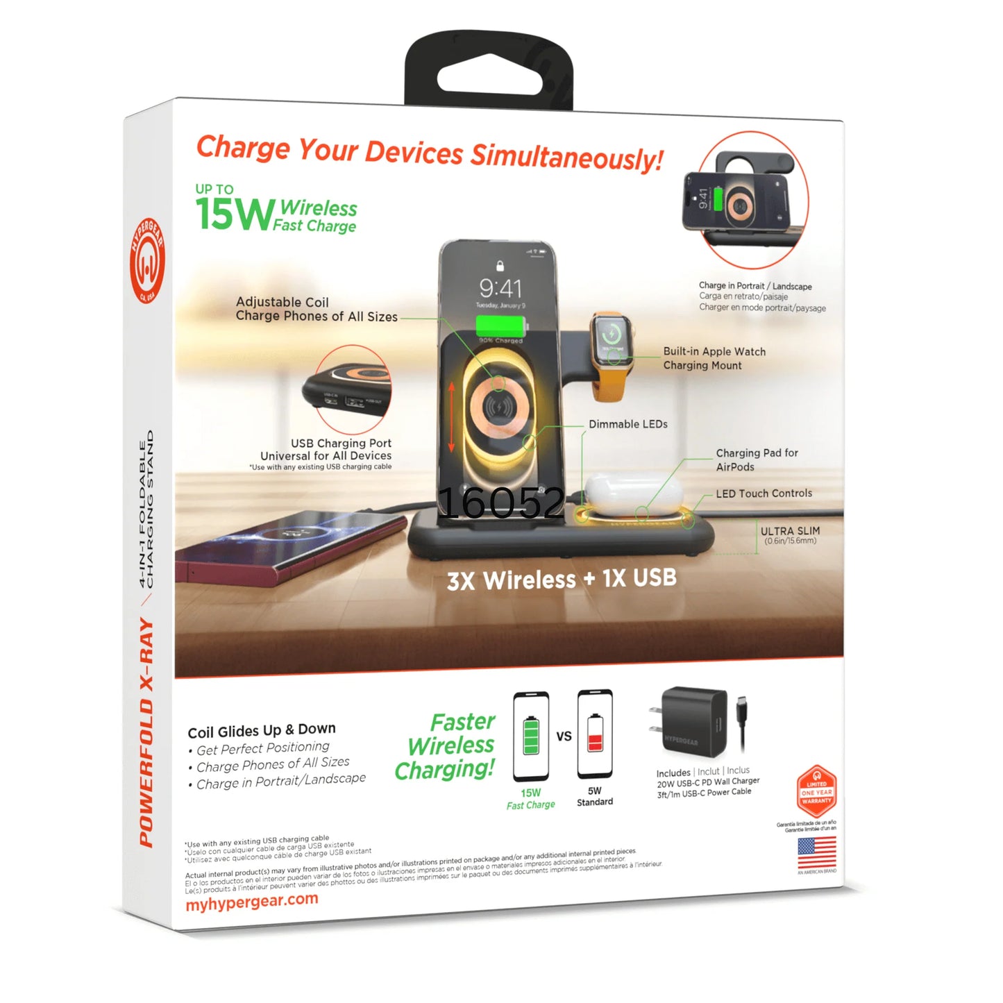 HyperGear 4-in-1 Wireless Charging Stand – Fast, All-in-One Power Hub