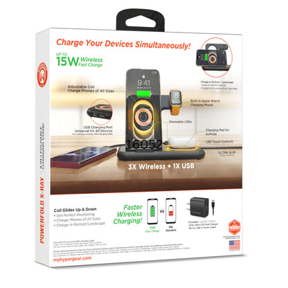 HyperGear 4-in-1 Wireless Charging Stand – Fast, All-in-One Power Hub