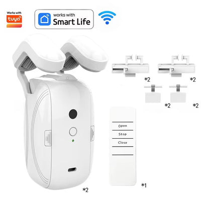 Smart Automatic Curtain Opener – App, Voice & Remote Control (WiFi + Bluetooth)