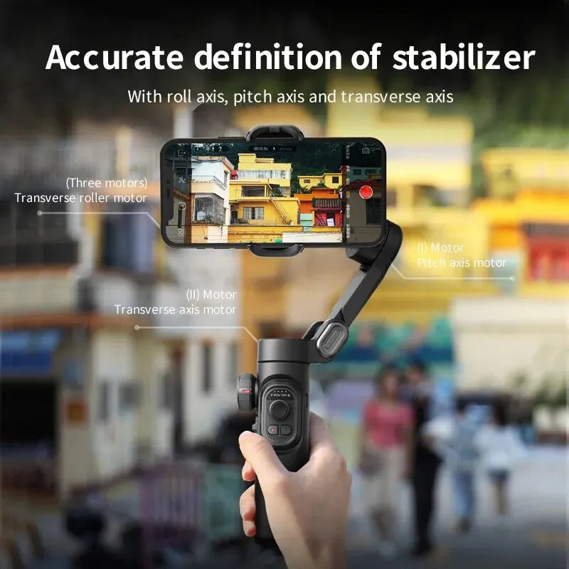 AOCHUAN 3-Axis Smartphone Gimbal Stabilizer – AI Face Tracking for iPhone & Android