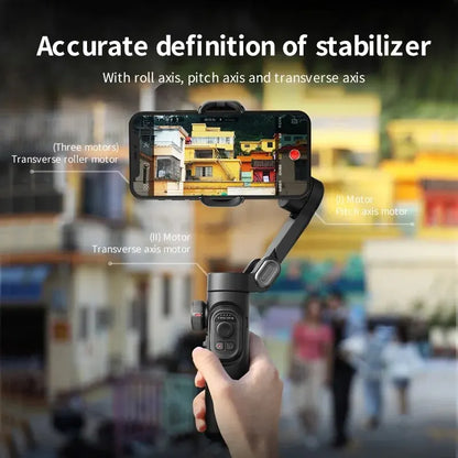 AOCHUAN 3-Axis Smartphone Gimbal Stabilizer – AI Face Tracking for iPhone & Android