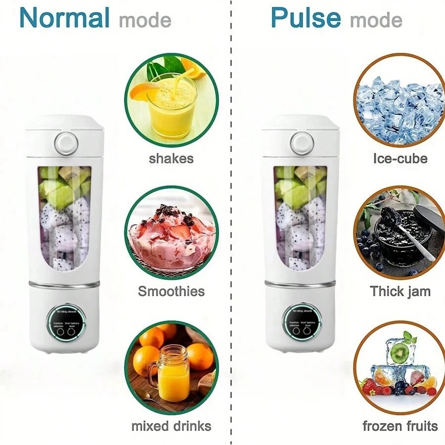 Portable 2-in-1 Juice Maker Blender – 700ML, 12-Blade High-Speed Mixing