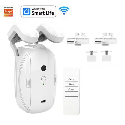 Smart Automatic Curtain Opener – App, Voice & Remote Control (WiFi + Bluetooth)