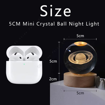 3D Crystal Ball LED Night Light – Magical Glow for Any Space