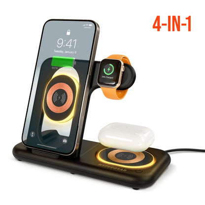 HyperGear 4-in-1 Wireless Charging Stand – Fast, All-in-One Power Hub