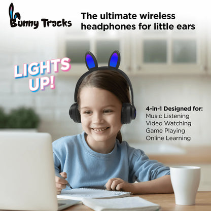 HyperGear Bunny Tracks Wireless Light-Up Headphones – Fun LED Design
