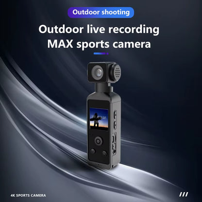 Pocket 5K HD Action Camera with 270° Rotatable Lens, Optical Image Stabilizer, Microsd / TF Card, Waterproof Housing,