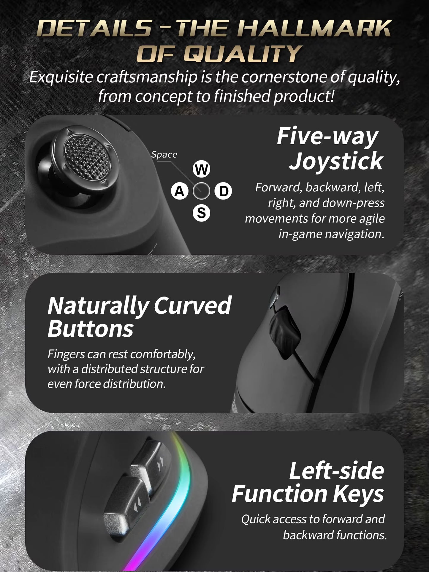 ZELOTES F18 Vertical Ergonomic Wireless Mouse – Bluetooth & 2.4G Gaming Mouse