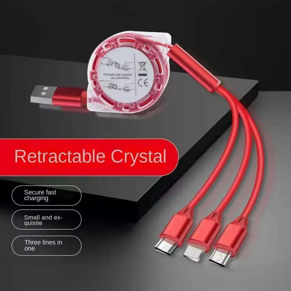 3-in-1 Fast Charging Cable – USB-C to Lightning, Type-C & Micro USB (3A)