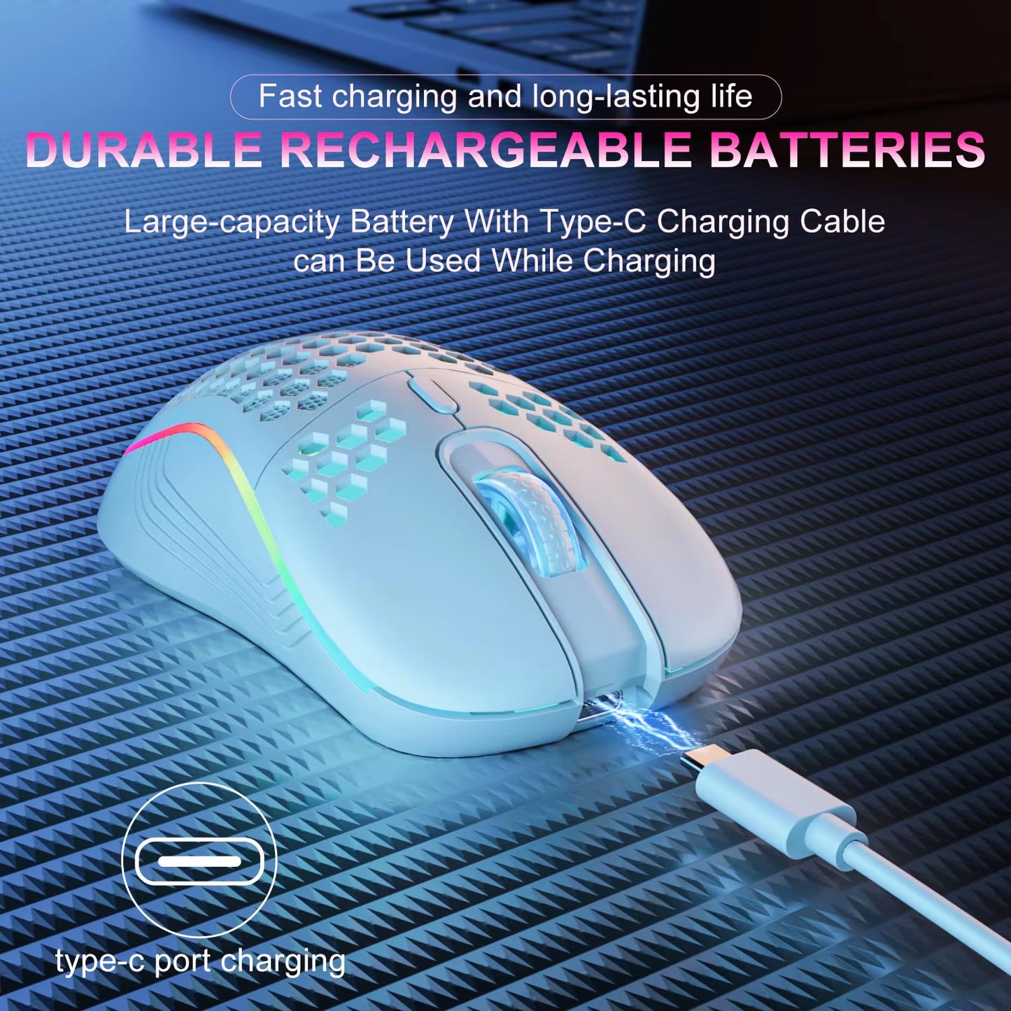 RGB Wireless Gaming Mouse – Rechargeable, Ergonomic & Ultra-Responsive