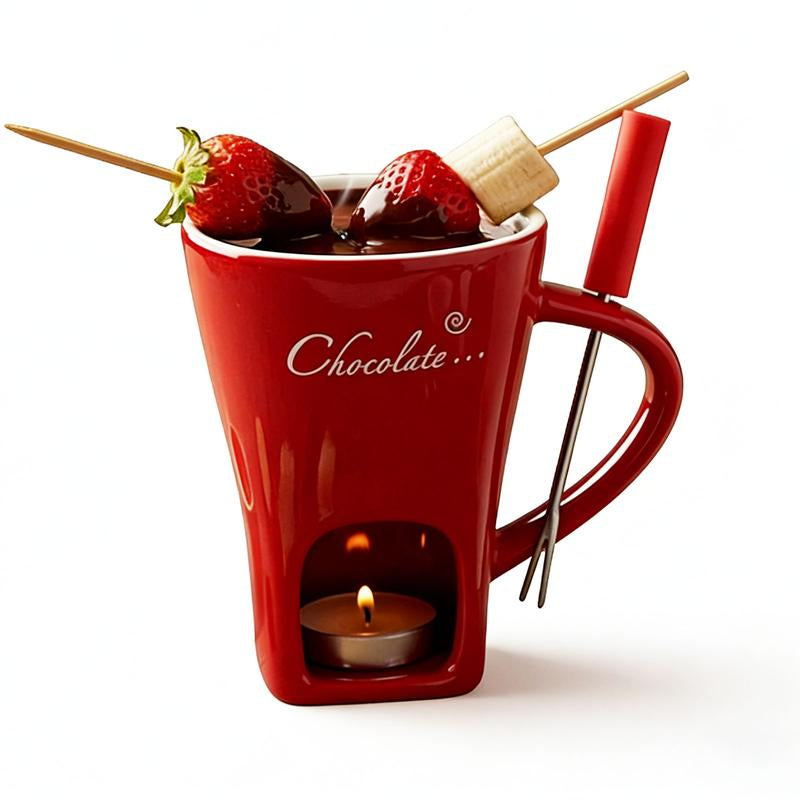 Ceramic Chocolate Fondue Cup Set – Perfect for Melting & Dipping