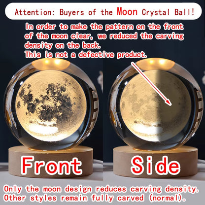 3D Crystal Ball LED Night Light – Magical Glow for Any Space