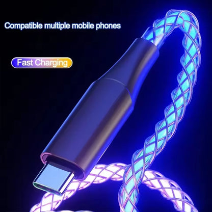 LED Glowing USB-A to Type-C Fast Charging Cable – 66W, 1M