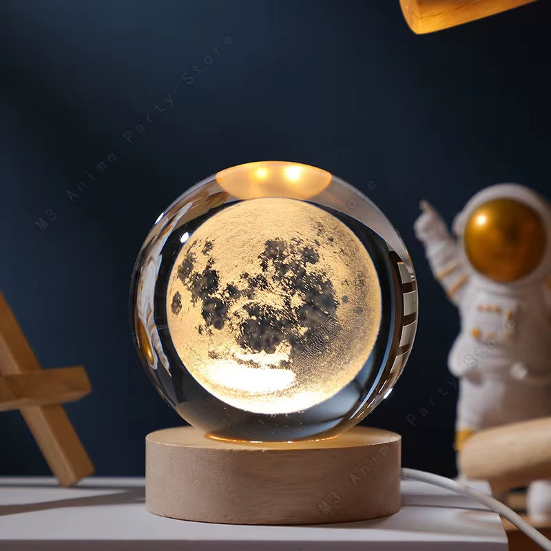 3D Crystal Ball LED Night Light – Magical Glow for Any Space