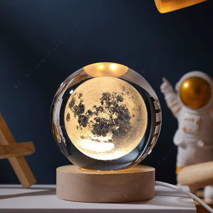 3D Crystal Ball LED Night Light – Magical Glow for Any Space