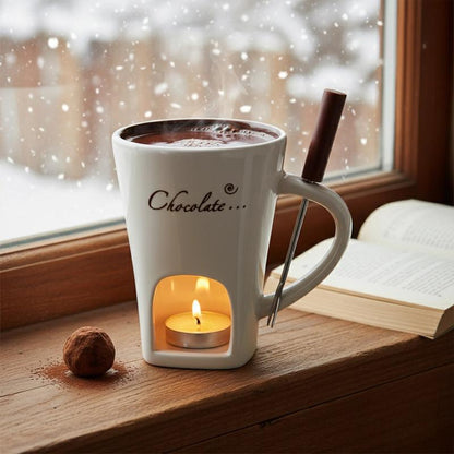 Ceramic Chocolate Fondue Cup Set – Perfect for Melting & Dipping