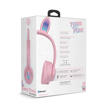 HyperGear Bunny Tracks Wireless Light-Up Headphones – Fun LED Design